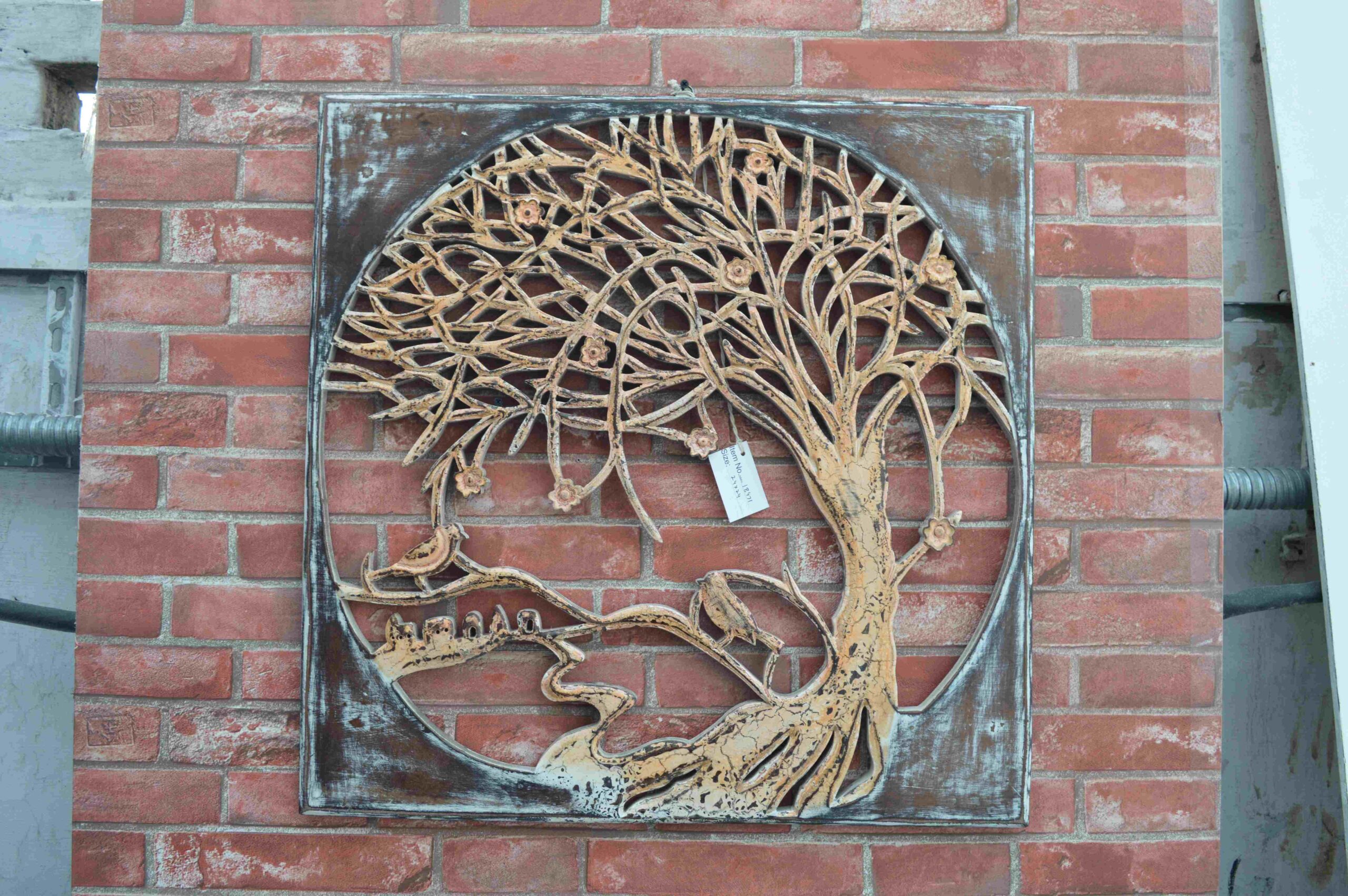 Handcrafted Wooden Wall Hanging Frame with Tree of Life Design