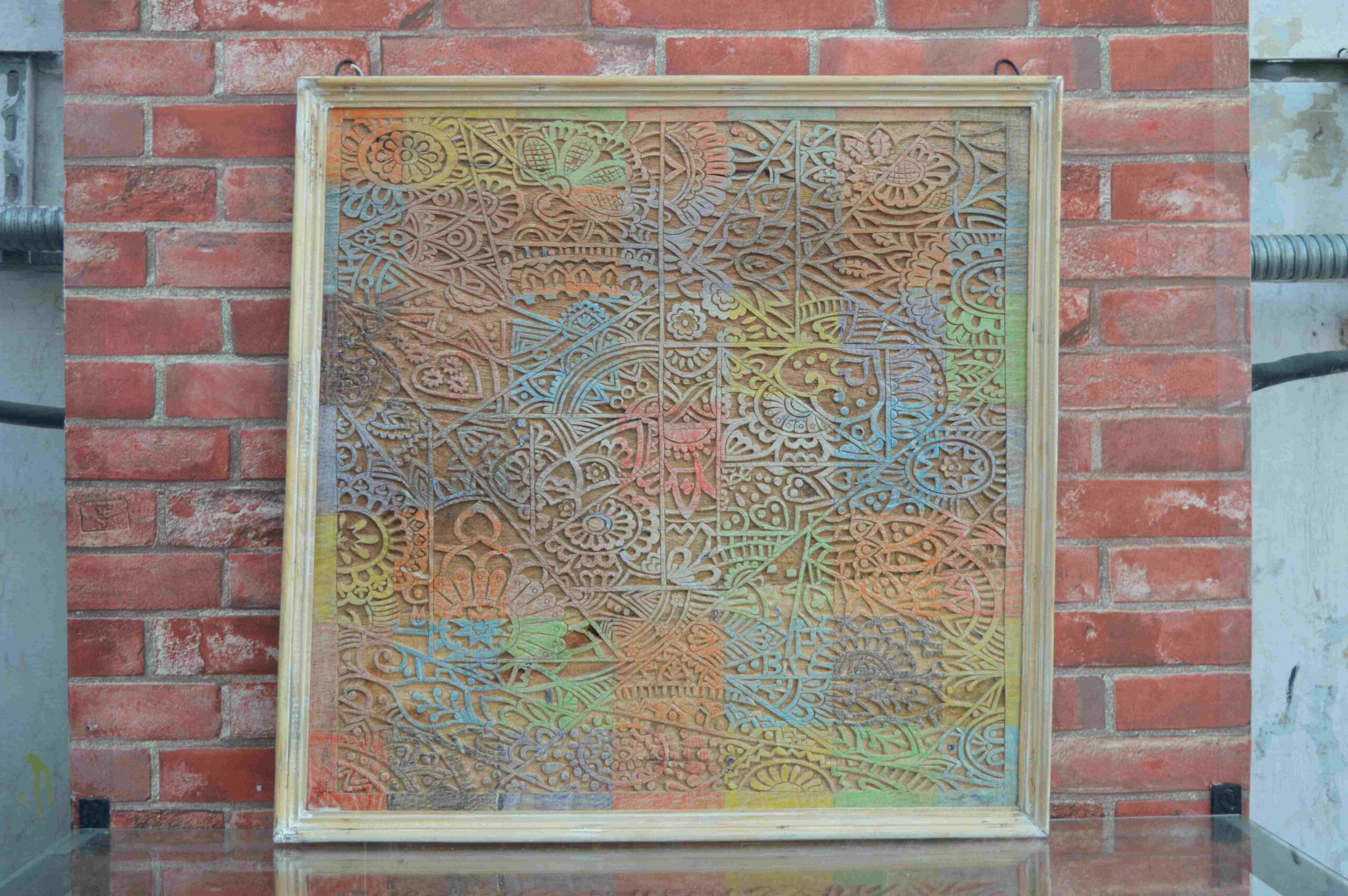 Handcrafted Multicolor Wooden Wall Panel