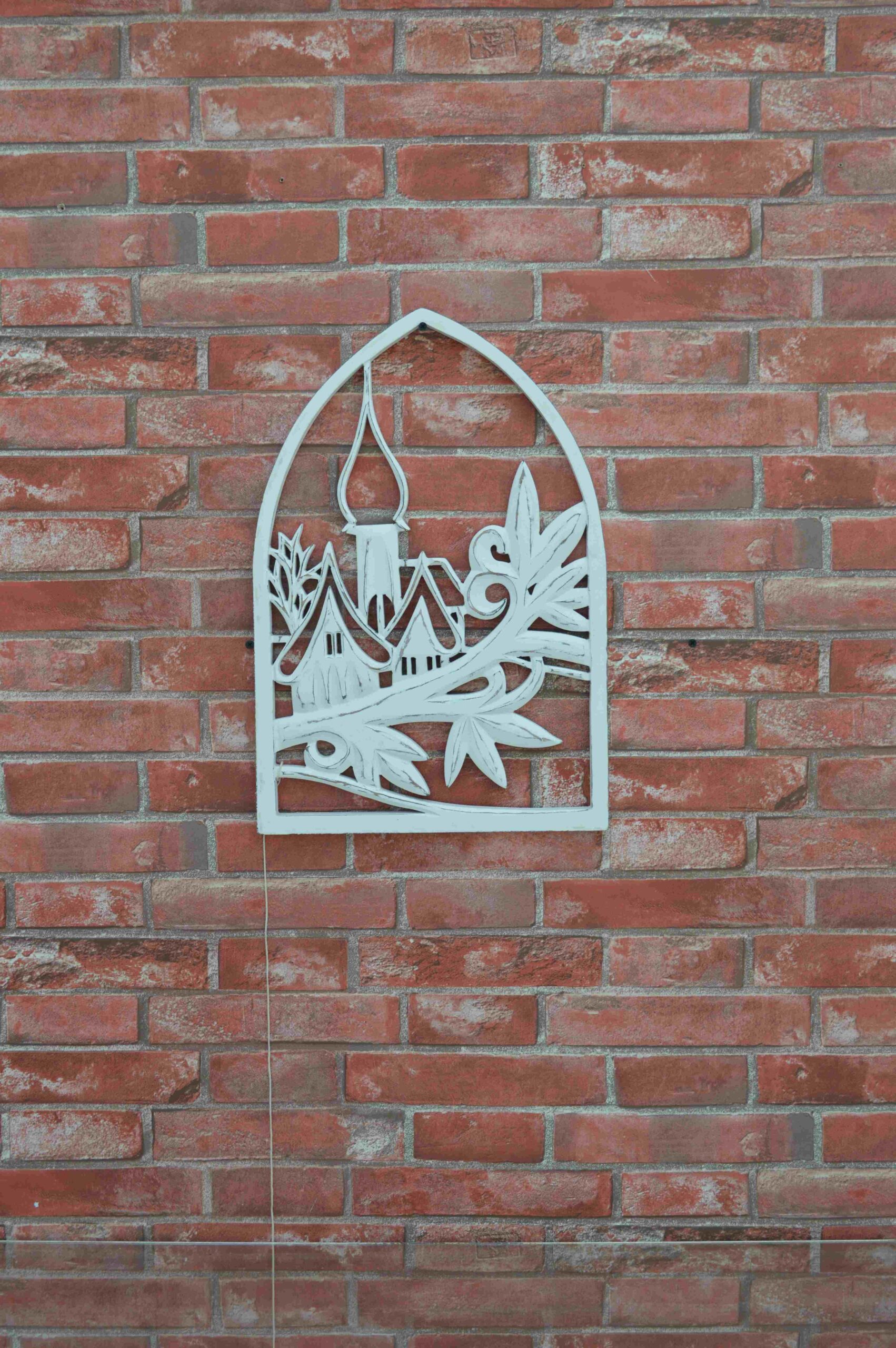 Handcrafted Wooden Wall Art With Village & Nature Design
