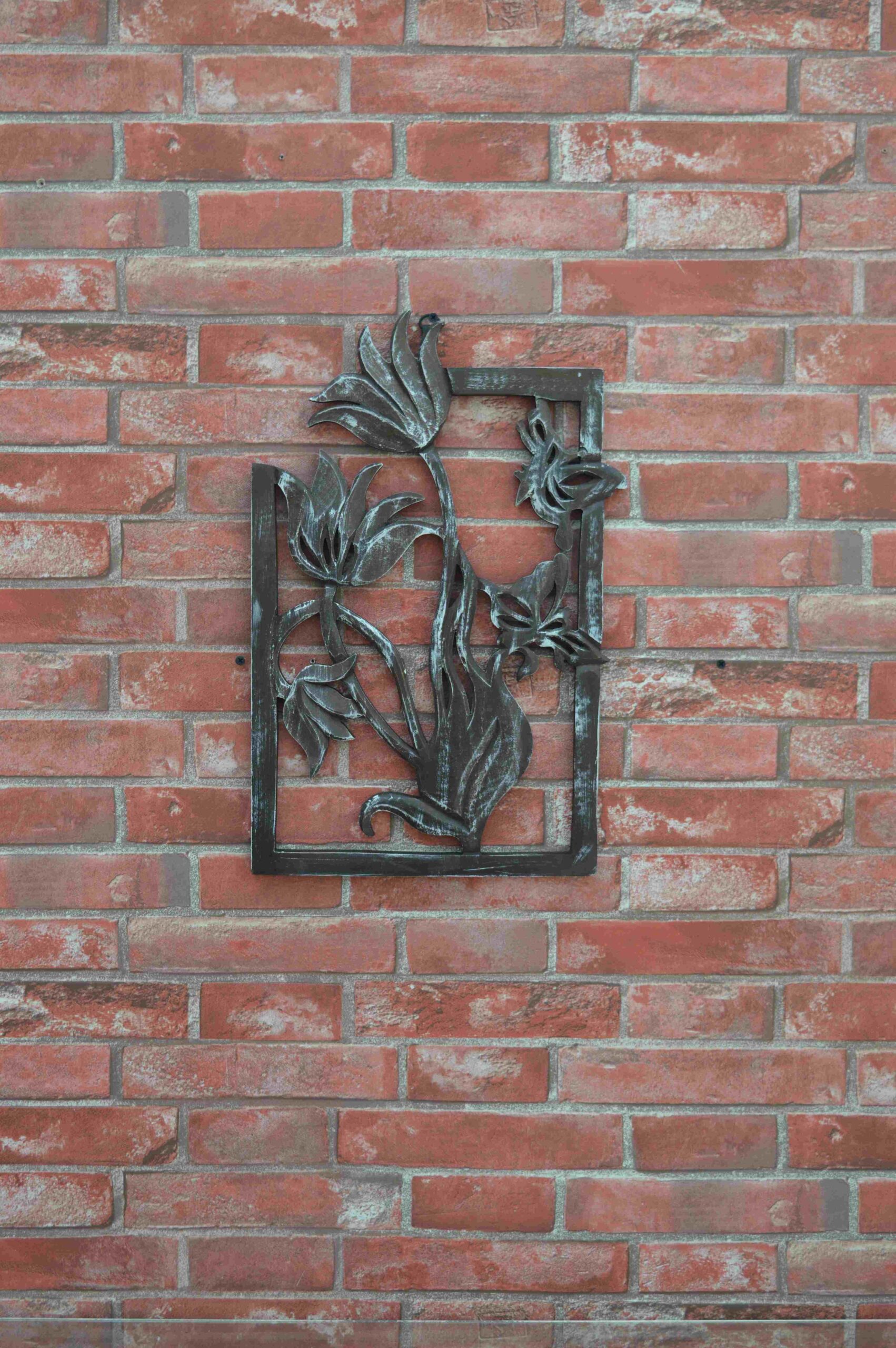 Handcrafted Wooden Wall Panel With Elegant Leaf & Floral Design