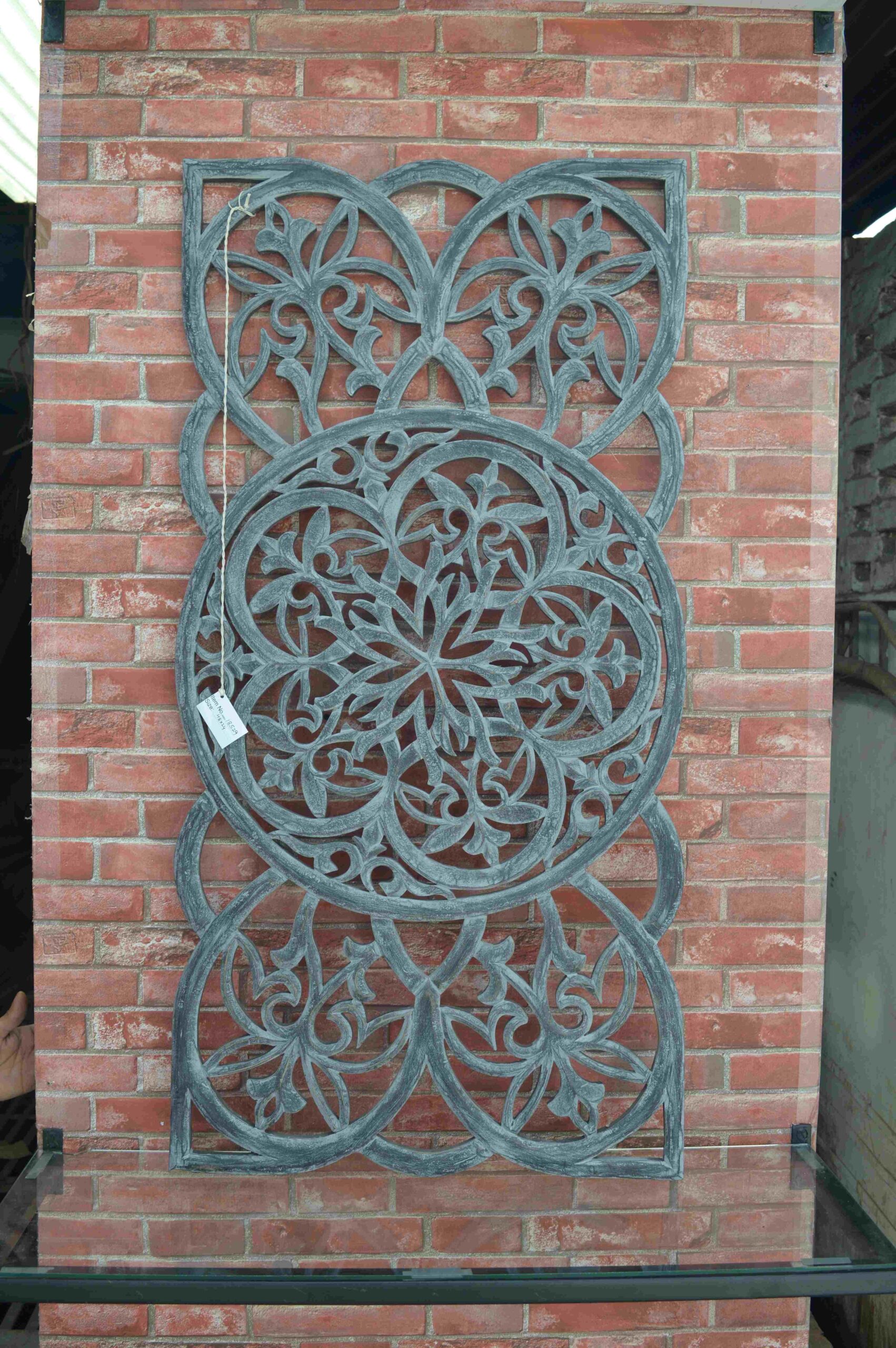 Handcrafted Ornamental Wall Panel with Circular Floral Design