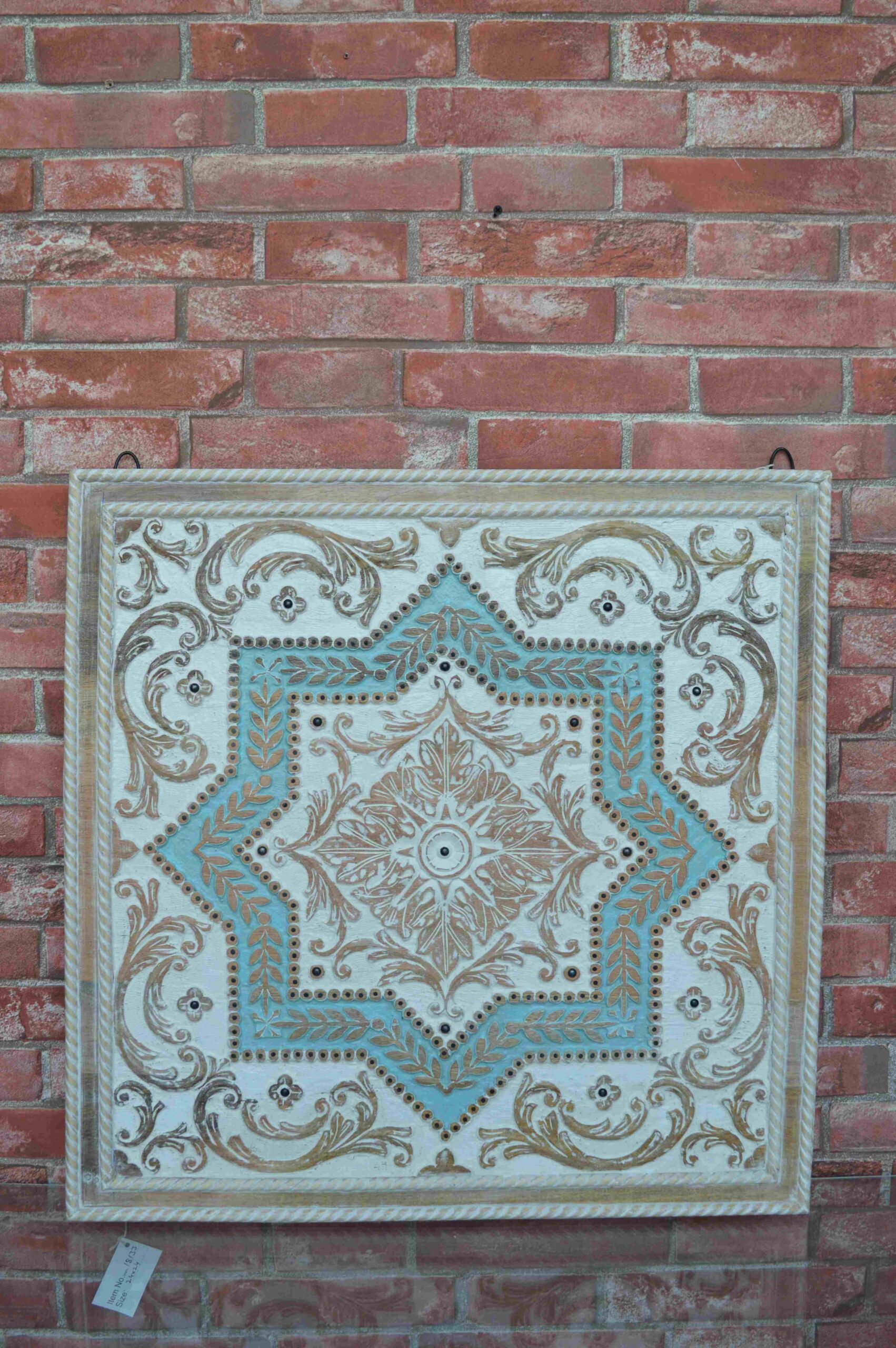 Elegant Handcrafted Wooden Wall Panel Vintage Floral Design