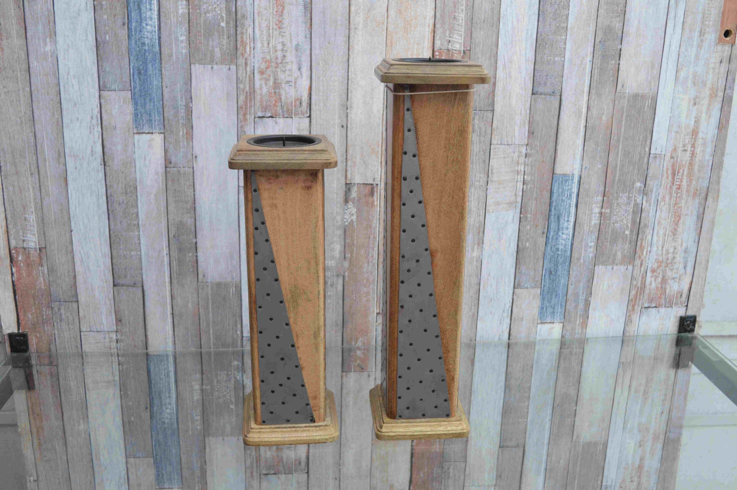 Handcrafted Wooden Candle Stand Set MHCS02