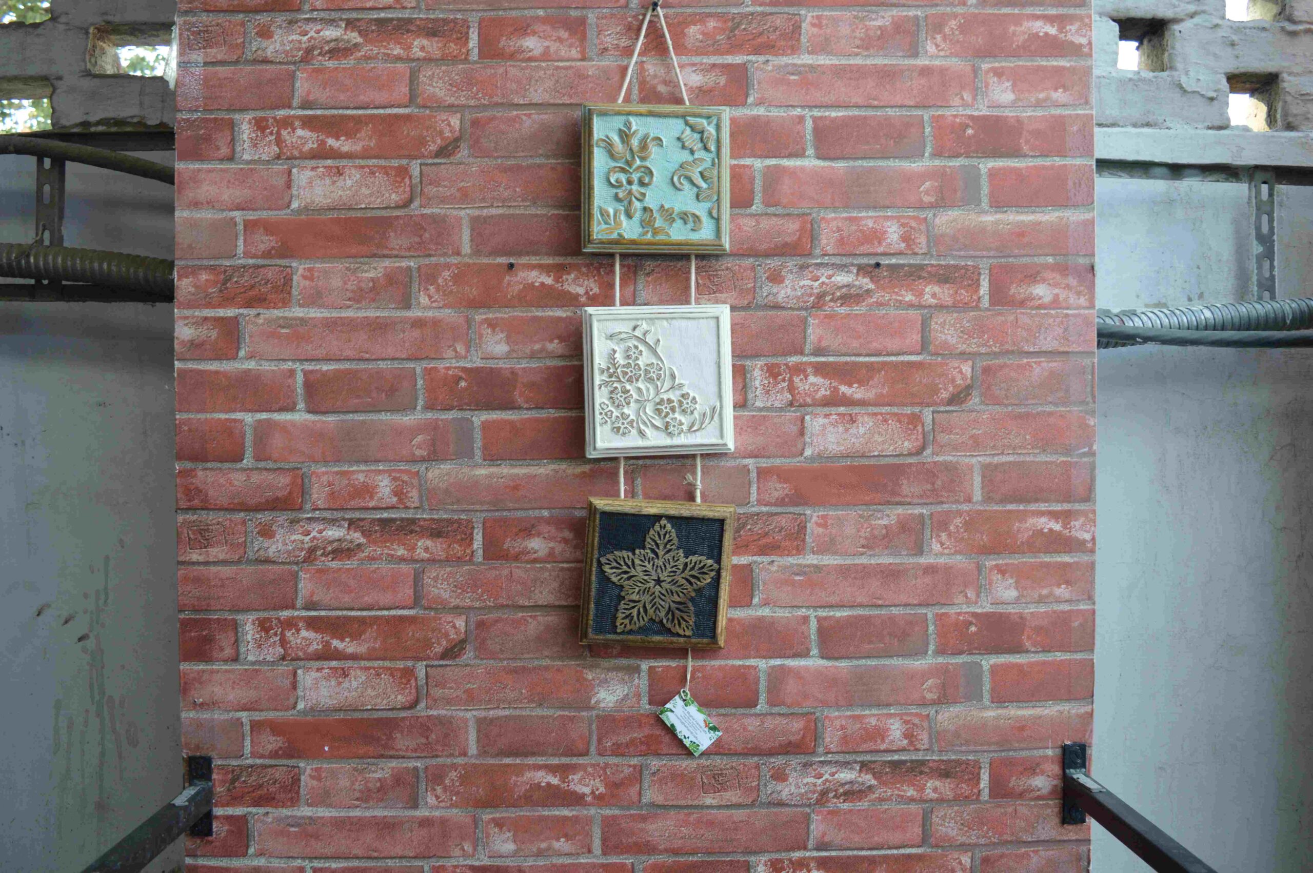 Handcrafted Wooden Triple Wall Hanging Panel MHWD28