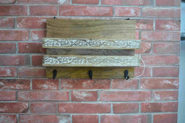 Handcrafted Wooden Wall Hook Rack MHDW09